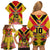 Custom Papua New Guinea Rugby Family Matching Off Shoulder Short Dress and Hawaiian Shirt Bird of Paradise and Hibiscus Polynesian Pattern Yellow Color LT03