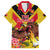 Custom Papua New Guinea Rugby Family Matching Off Shoulder Short Dress and Hawaiian Shirt Bird of Paradise and Hibiscus Polynesian Pattern Yellow Color LT03