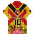 Custom Papua New Guinea Rugby Family Matching Off Shoulder Short Dress and Hawaiian Shirt Bird of Paradise and Hibiscus Polynesian Pattern Yellow Color LT03