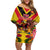 Custom Papua New Guinea Rugby Family Matching Off Shoulder Short Dress and Hawaiian Shirt Bird of Paradise and Hibiscus Polynesian Pattern Yellow Color LT03