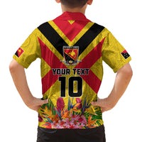 Custom Papua New Guinea Rugby Family Matching Summer Maxi Dress and Hawaiian Shirt Bird of Paradise and Hibiscus Polynesian Pattern Yellow Color LT03 - Polynesian Pride
