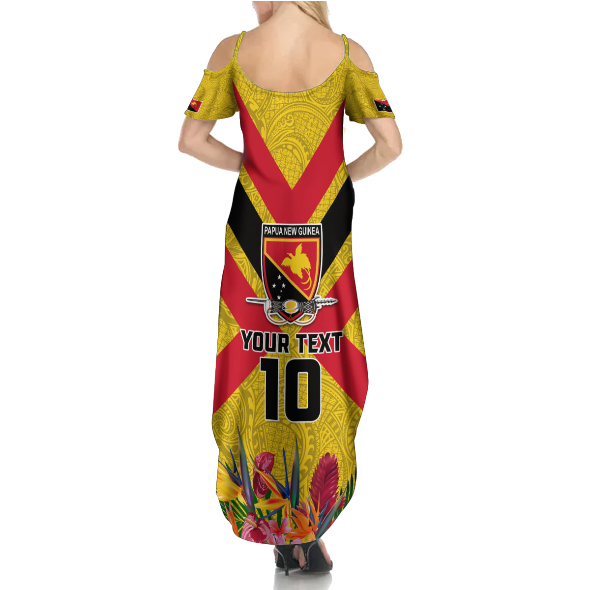 Custom Papua New Guinea Rugby Family Matching Summer Maxi Dress and Hawaiian Shirt Bird of Paradise and Hibiscus Polynesian Pattern Yellow Color LT03 - Polynesian Pride