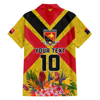 Custom Papua New Guinea Rugby Family Matching Tank Maxi Dress and Hawaiian Shirt Bird of Paradise and Hibiscus Polynesian Pattern Yellow Color LT03 - Polynesian Pride