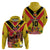 Custom Papua New Guinea Rugby Hoodie Bird of Paradise and Hibiscus Polynesian Pattern Yellow Color LT03