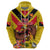 Custom Papua New Guinea Rugby Hoodie Bird of Paradise and Hibiscus Polynesian Pattern Yellow Color LT03