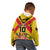 Custom Papua New Guinea Rugby Kid Hoodie Bird of Paradise and Hibiscus Polynesian Pattern Yellow Color LT03