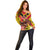 Custom Papua New Guinea Rugby Off Shoulder Sweater Bird of Paradise and Hibiscus Polynesian Pattern Yellow Color LT03