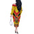 Custom Papua New Guinea Rugby Off The Shoulder Long Sleeve Dress Bird of Paradise and Hibiscus Polynesian Pattern Yellow Color LT03