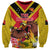 Custom Papua New Guinea Rugby Sweatshirt Bird of Paradise and Hibiscus Polynesian Pattern Yellow Color LT03