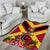 Custom Papua New Guinea Rugby Area Rug Bird of Paradise and Hibiscus Polynesian Pattern Red Color