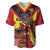 Custom Papua New Guinea Rugby Baseball Jersey Bird of Paradise and Hibiscus Polynesian Pattern Red Color LT03