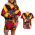 Custom Papua New Guinea Rugby Couples Matching Off Shoulder Short Dress and Hawaiian Shirt Bird of Paradise and Hibiscus Polynesian Pattern Red Color LT03