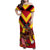Custom Papua New Guinea Rugby Family Matching Off Shoulder Maxi Dress and Hawaiian Shirt Bird of Paradise and Hibiscus Polynesian Pattern Red Color LT03