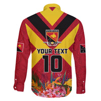 Custom Papua New Guinea Rugby Family Matching Puletasi and Hawaiian Shirt Bird of Paradise and Hibiscus Polynesian Pattern Red Color LT03