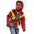 Custom Papua New Guinea Rugby Kid Hoodie Bird of Paradise and Hibiscus Polynesian Pattern Red Color LT03