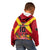 Custom Papua New Guinea Rugby Kid Hoodie Bird of Paradise and Hibiscus Polynesian Pattern Red Color LT03