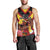 Custom Papua New Guinea Rugby Men Tank Top Bird of Paradise and Hibiscus Polynesian Pattern Red Color LT03