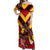 Custom Papua New Guinea Rugby Off Shoulder Maxi Dress Bird of Paradise and Hibiscus Polynesian Pattern Red Color LT03