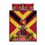 Custom Papua New Guinea Rugby Quilt Bed Set Bird of Paradise and Hibiscus Polynesian Pattern Red Color