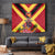 Custom Papua New Guinea Rugby Tapestry Bird of Paradise and Hibiscus Polynesian Pattern Red Color