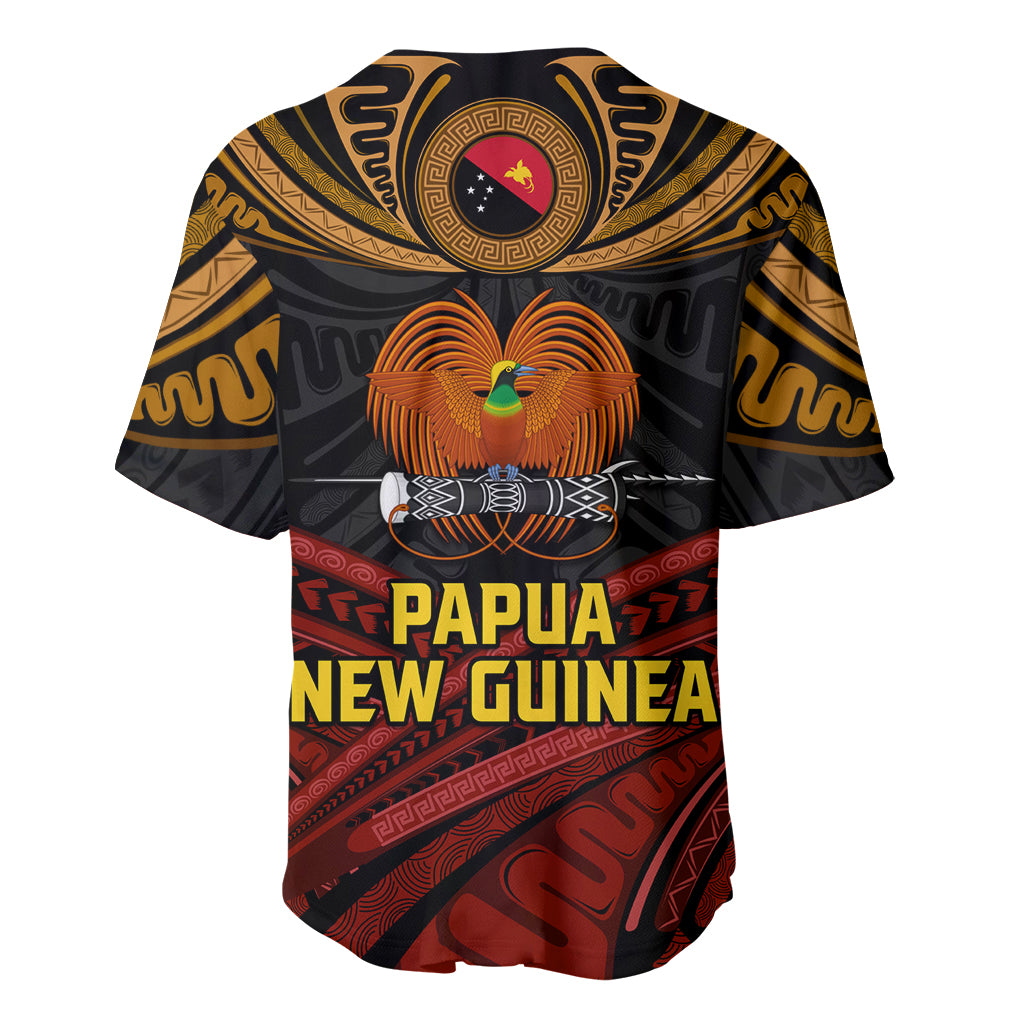 Papua New Guinea Bird-of-Paradise Baseball Jersey Coat of Arms and Tribal Patterns LT03 - Polynesian Pride