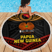 Papua New Guinea Bird-of-Paradise Beach Blanket Coat of Arms and Tribal Patterns