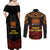Papua New Guinea Bird-of-Paradise Couples Matching Off Shoulder Maxi Dress and Long Sleeve Button Shirt Coat of Arms and Tribal Patterns LT03 - Polynesian Pride