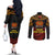 Papua New Guinea Bird-of-Paradise Couples Matching Off The Shoulder Long Sleeve Dress and Long Sleeve Button Shirt Coat of Arms and Tribal Patterns LT03 - Polynesian Pride