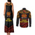 Papua New Guinea Bird-of-Paradise Couples Matching Tank Maxi Dress and Long Sleeve Button Shirt Coat of Arms and Tribal Patterns LT03 - Polynesian Pride
