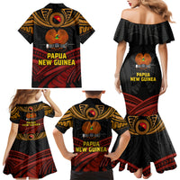 Papua New Guinea Bird-of-Paradise Family Matching Mermaid Dress and Hawaiian Shirt Coat of Arms and Tribal Patterns LT03 - Polynesian Pride