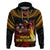 Papua New Guinea Bird-of-Paradise Hoodie Coat of Arms and Tribal Patterns LT03 Pullover Hoodie Black - Polynesian Pride