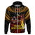 Papua New Guinea Bird-of-Paradise Hoodie Coat of Arms and Tribal Patterns LT03 Zip Hoodie Black - Polynesian Pride