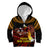 Papua New Guinea Bird-of-Paradise Kid Hoodie Coat of Arms and Tribal Patterns LT03 Zip Hoodie Black - Polynesian Pride