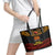 Papua New Guinea Bird-of-Paradise Leather Tote Bag Coat of Arms and Tribal Patterns