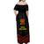 Papua New Guinea Bird-of-Paradise Off Shoulder Maxi Dress Coat of Arms and Tribal Patterns LT03 - Polynesian Pride