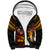 Papua New Guinea Bird-of-Paradise Sherpa Hoodie Coat of Arms and Tribal Patterns LT03 Unisex Black - Polynesian Pride
