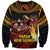 Papua New Guinea Bird-of-Paradise Sweatshirt Coat of Arms and Tribal Patterns LT03 Unisex Black - Polynesian Pride