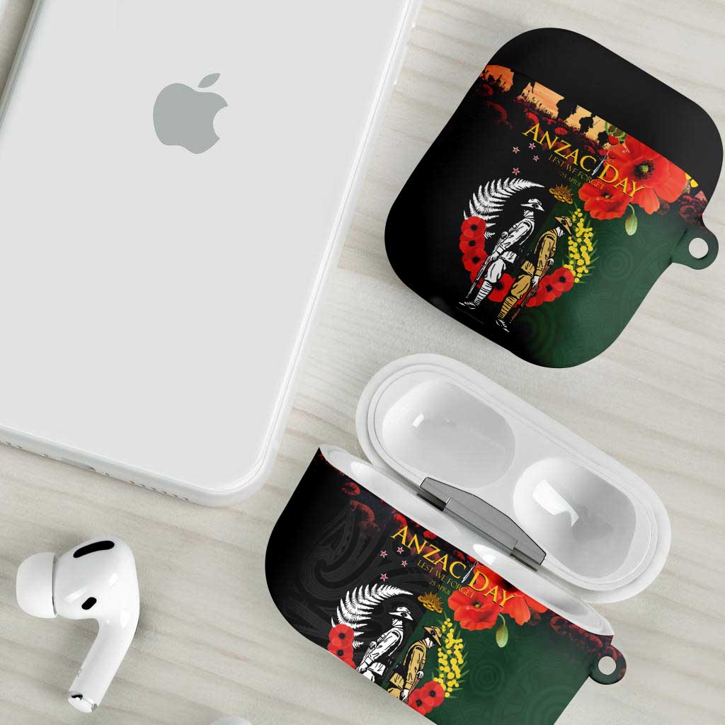 New Zealand and Australia ANZAC Day AirPods Case Lest We Forget Indigenous and Maori Pattern