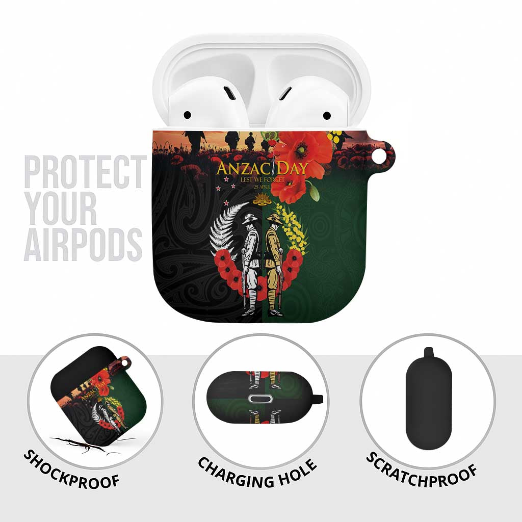 New Zealand and Australia ANZAC Day AirPods Case Lest We Forget Indigenous and Maori Pattern