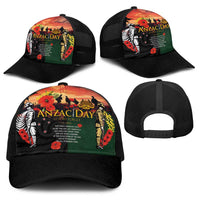 New Zealand and Australia ANZAC Day Baseball Net Cap Lest We Forget Indigenous and Maori Pattern LT03 - Polynesian Pride