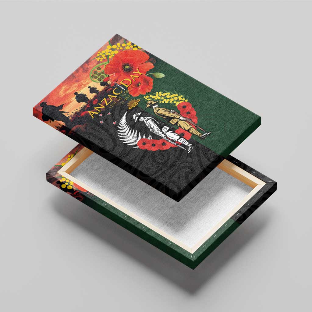 New Zealand and Australia ANZAC Day Canvas Wall Art Lest We Forget Indigenous and Maori Pattern LT03 - Polynesian Pride