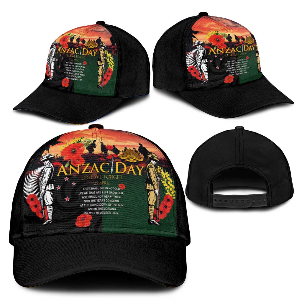 New Zealand and Australia ANZAC Day Classic Cap Lest We Forget Indigenous and Maori Pattern