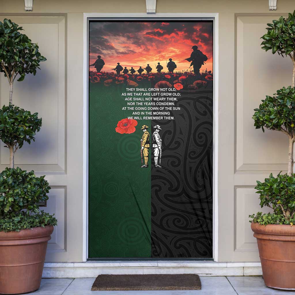 New Zealand and Australia ANZAC Day Door Cover Lest We Forget Indigenous and Maori Pattern