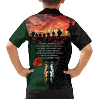 New Zealand and Australia ANZAC Day Family Matching Off The Shoulder Long Sleeve Dress and Hawaiian Shirt Lest We Forget Indigenous and Maori Pattern