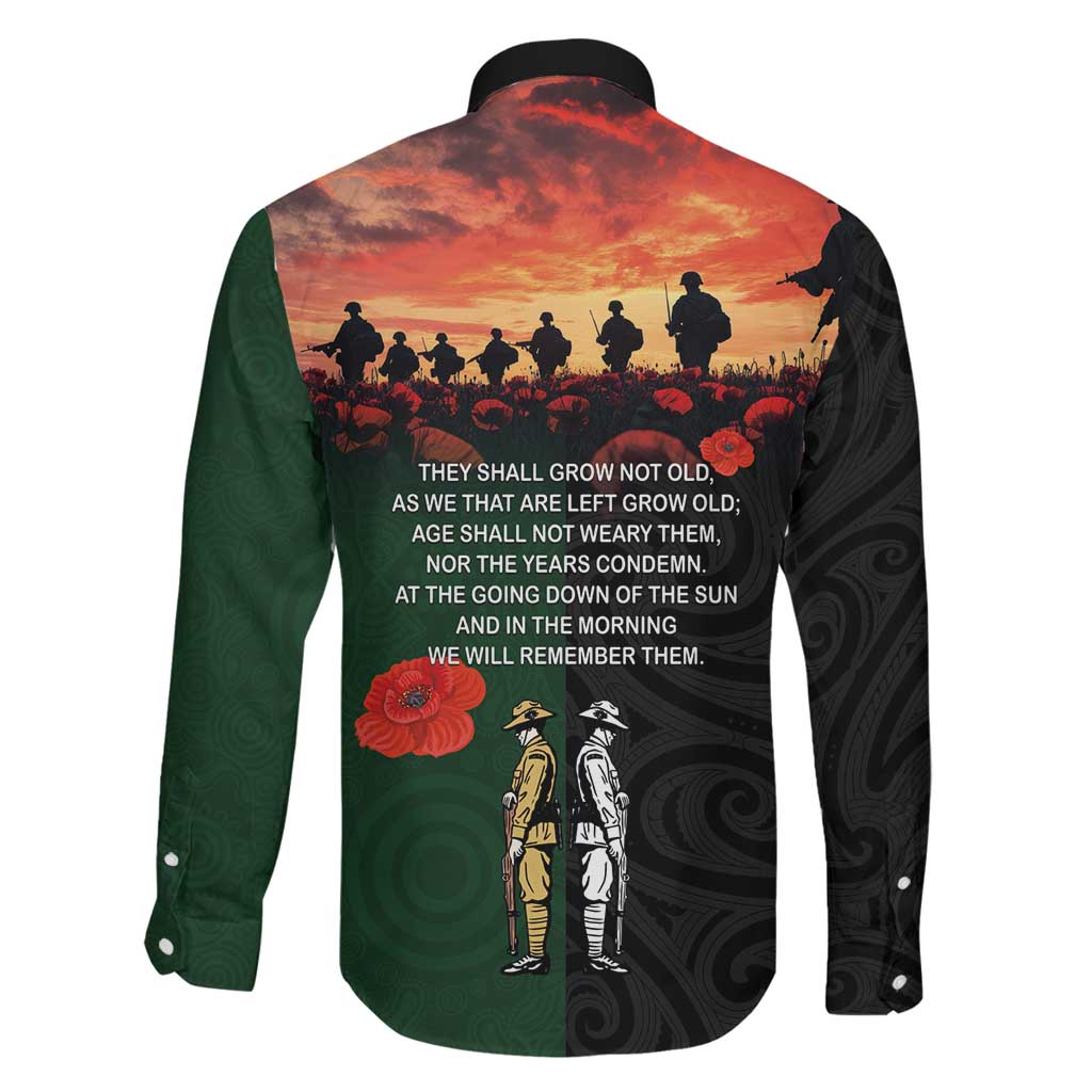 New Zealand and Australia ANZAC Day Family Matching Short Sleeve Bodycon Dress and Hawaiian Shirt Lest We Forget Indigenous and Maori Pattern