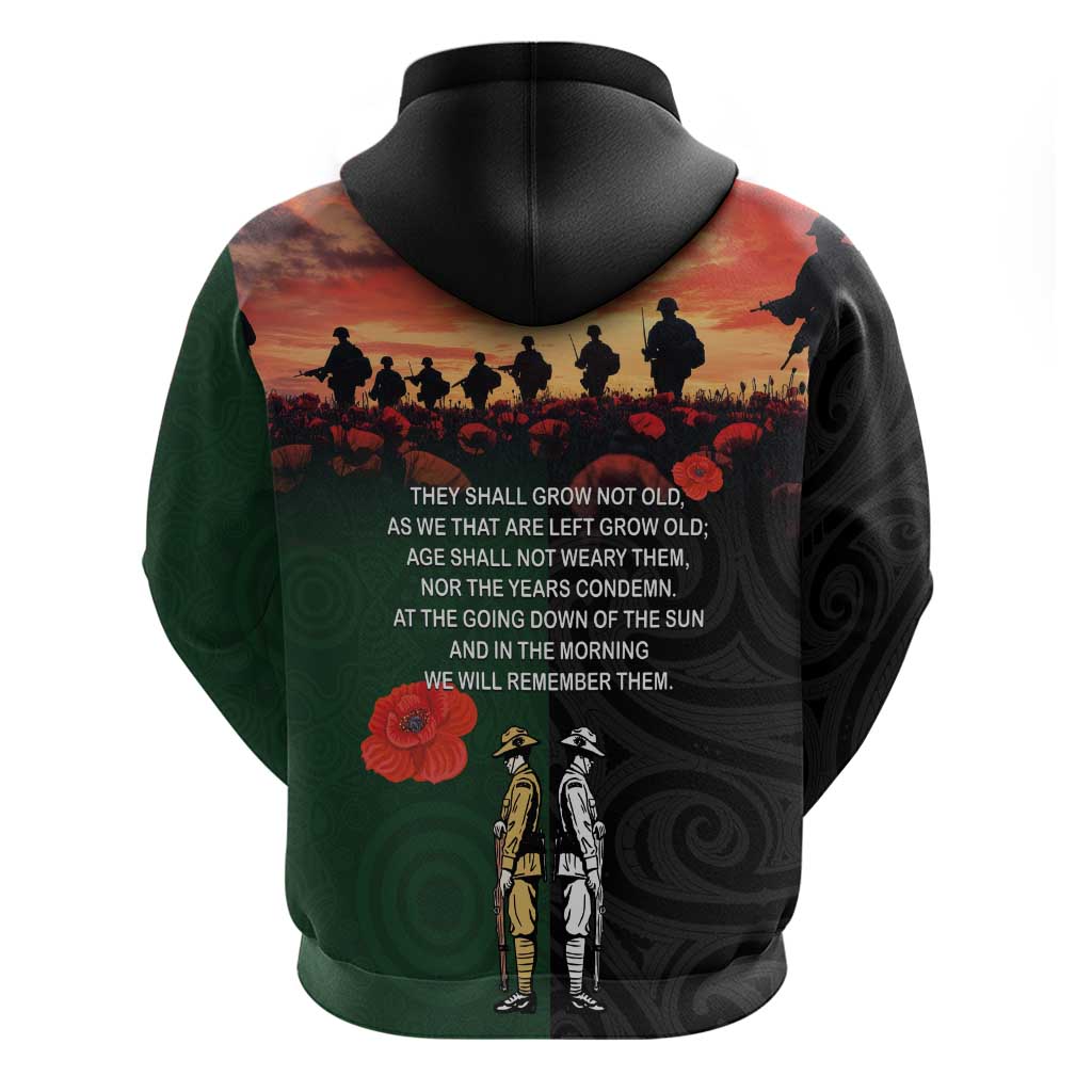 New Zealand and Australia ANZAC Day Hoodie Lest We Forget Indigenous and Maori Pattern LT03 - Polynesian Pride