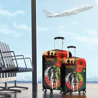 New Zealand and Australia ANZAC Day Luggage Cover Lest We Forget Indigenous and Maori Pattern