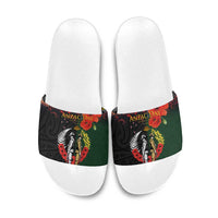 New Zealand and Australia ANZAC Day Slide Sandals Lest We Forget Indigenous and Maori Pattern LT03 Multicolor - Polynesian Pride