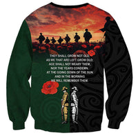New Zealand and Australia ANZAC Day Sweatshirt Lest We Forget Indigenous and Maori Pattern LT03 - Polynesian Pride