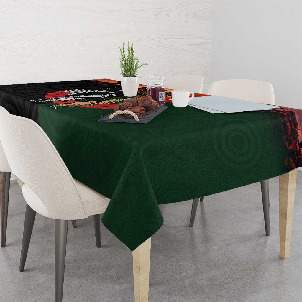 New Zealand and Australia ANZAC Day Tablecloth Lest We Forget Indigenous and Maori Pattern